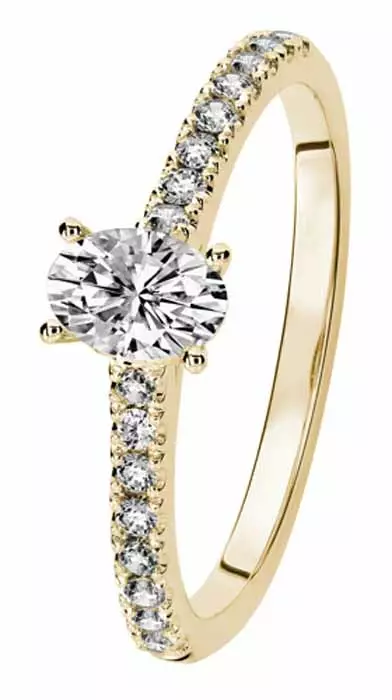 Kohinoor Ellen Oval Cut timanttisormus - Sivukivisormukset - 033-818K-46 - 1