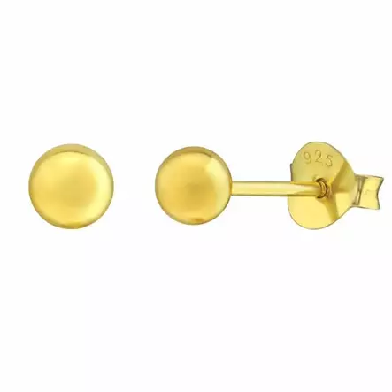 Hopeiset pallokorvakorut 4 mm kultadublee - Hopeakorut - HME077 - 1