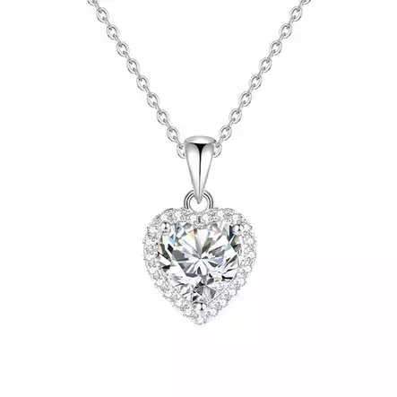 Hopeinen sydänriipus halo kirkas - Hopeakorut - HMN217 - 1