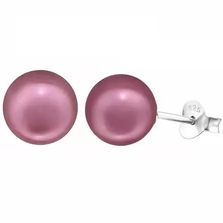 Hopeiset helmikorvakorut violetti - Hopeakorut - HME607 - 1