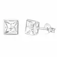Hopeiset neliö zirkonia korvakorut 5 mm - Hopeakorut - HME117 - 1