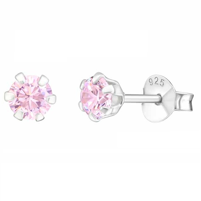 Hopeakorvakorut pyöreä zirkonia 4 mm - Hopeakorut - HME657 - 1