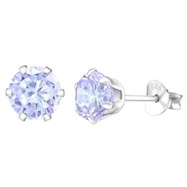 Hopeakorvakorut pyöreä zirkonia 6 mm - Hopeakorut - HME677 - 1