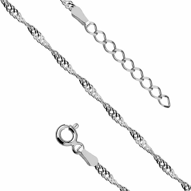 Hopeinen nilkkakoru singapore - Hopeakorut - HMB017 - 1