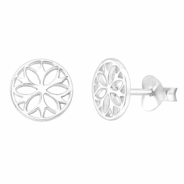 Hopeiset korvakorut kukka - Hopeakorut - HME267 - 1