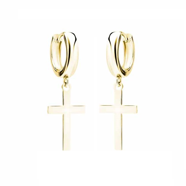 Kullatut hopeiset korvarenkaat risteillä - Hopeakorut - HME567 - 1