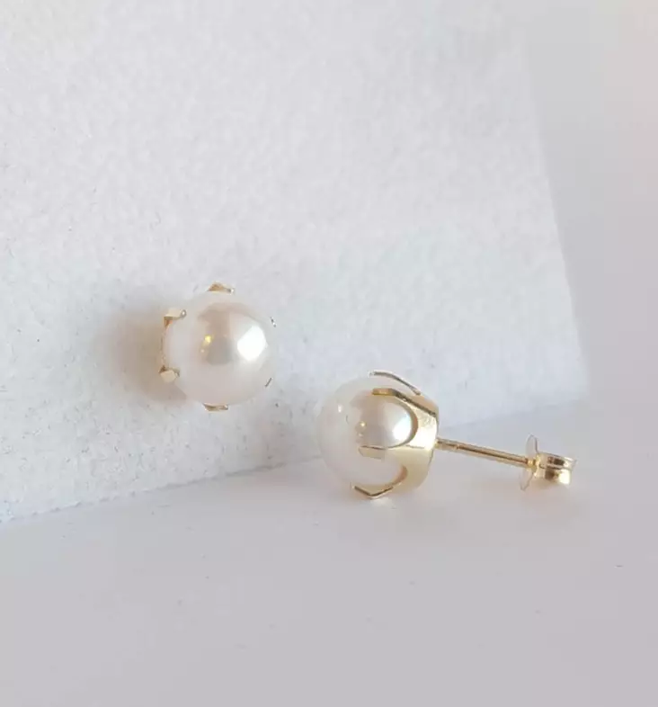 Kultaiset Helmikorvakorut 7 mm 1207 - Kultakorut - 1207 - 1