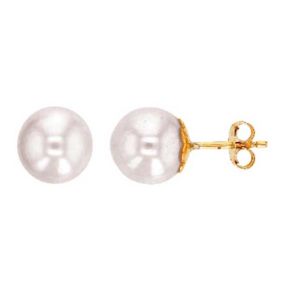 Kultaiset helmikorvakorut 8 mm - Kultakorut - HME847 - 1