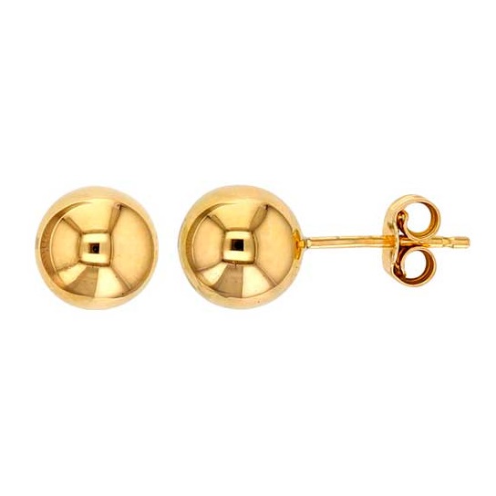 Kultaiset pallokorvakorut 7 mm - Kultakorut - HME837 - 1