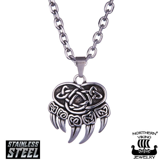 Northern Viking Jewelry Karhun Käpälä + 6 mm Ankkuriketju NVJRS107 - Teräskorut - NVJRS107 - 1