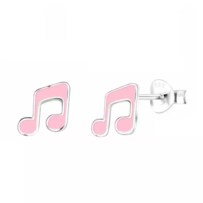 Hopeakorvakorut pinkki nuotti - Hopeakorut - HME1077 - 1