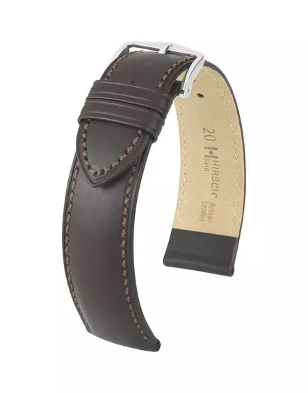 Hirsch Calf Kent Artisan nahkaranneke ruskea M 18 mm - Kellon rannekkeet - 01002110-2-18 - 1