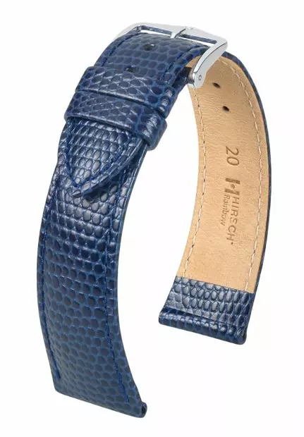 Hirsch Rainbow nahkaranneke sininen L 18 mm - Kellon rannekkeet - 12322680-2-18 - 1