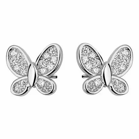 Hopeakorvakorut perhonen zirkoneilla - Hopeakorut - HME378 - 1