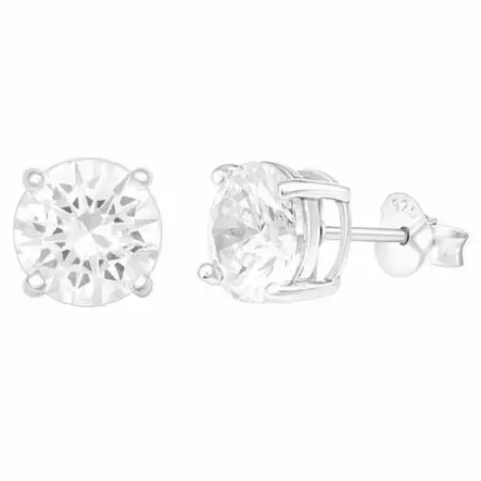 Hopeakorvakorut pyöreä zirkoni 7,5 mm - Hopeakorut - HME258 - 1