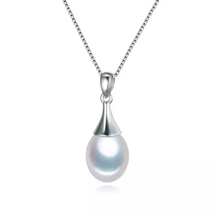 Hopeinen helmikaulakoru 8 mm - Hopeakorut - AJ-N1038 - 1