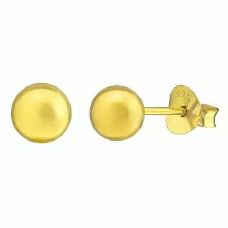 Hopeiset pallokorvakorut 5 mm kultadublee - Hopeakorut - HME298 - 1