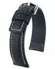 Hirsch Carbon nahkaranneke musta L - Kellon rannekkeet - 02592050-2-18 - 1