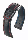 Hirsch Grand Duke nahkaranneke musta L - Kellon rannekkeet - 02528050-2-18 - 1