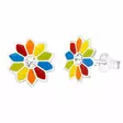 Hopeakorvakorut värikäs kukka zirkoni - Hopeakorut - HME058 - 1