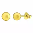Hopeiset pallokorvakorut 5 mm kultadublee - Hopeakorut - HME298 - 1