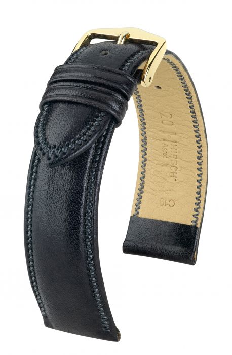 Hirsch Ascot nahkaranneke musta L 18 mm - Kellon rannekkeet - 01575050-1-18 - 1