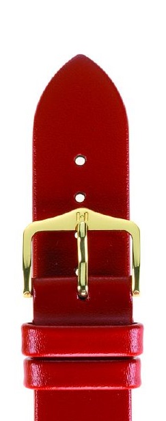 Hirsch Diamond Calf nahkaranneke punainen L 18 mm - Kellon rannekkeet - 14120220-1-18 - 1