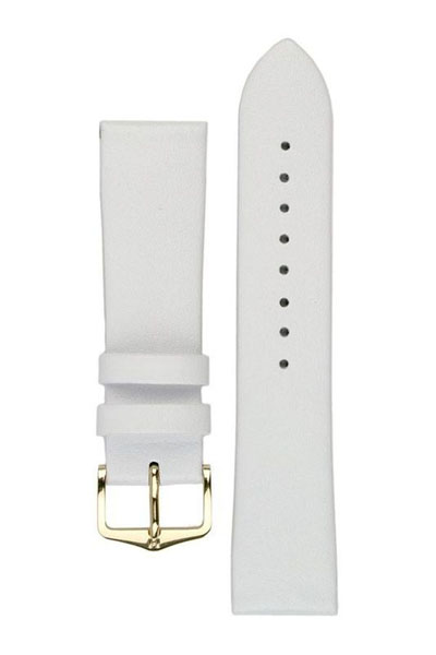 Hirsch Diamond Calf nahkaranneke valkoinen M - Kellon rannekkeet - 14100200-1-18 - 1