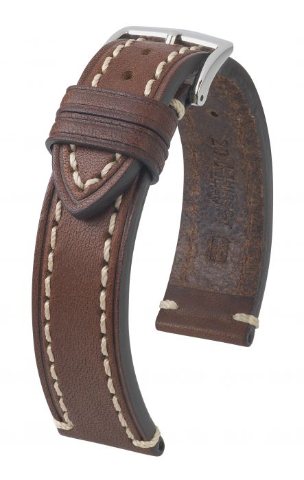 Hirsch Liberty nahkaranneke ruskea L 18 mm - Kellon rannekkeet - 10900210-2-18 - 1