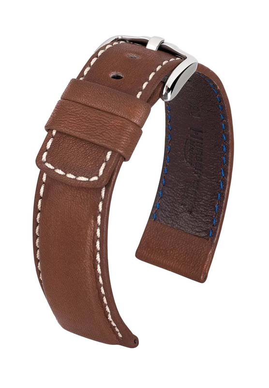 Hirsch Mariner nahkaranneke ruskea L - Kellon rannekkeet - 14502110-2-18 - 1