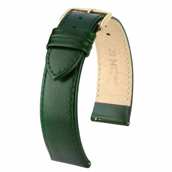 Hirsch Osiris nahkaranneke vihreä L 18 mm - Nahkarannekkeet - 03475040-1-18 - 1