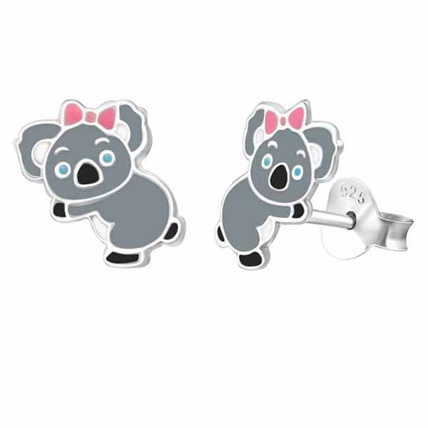 Hopeakorvakorut koala pinkki rusetti - Hopeakorut - HME168 - 1