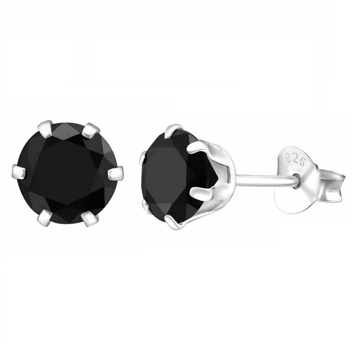 Hopeakorvakorut pyöreä zirkonia 6 mm - Hopeakorut - HME678 - 1