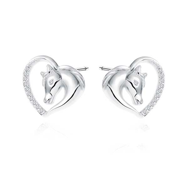 Hopeakorvakorut sydän ja hevonen - Hopeakorut - HME908 - 1