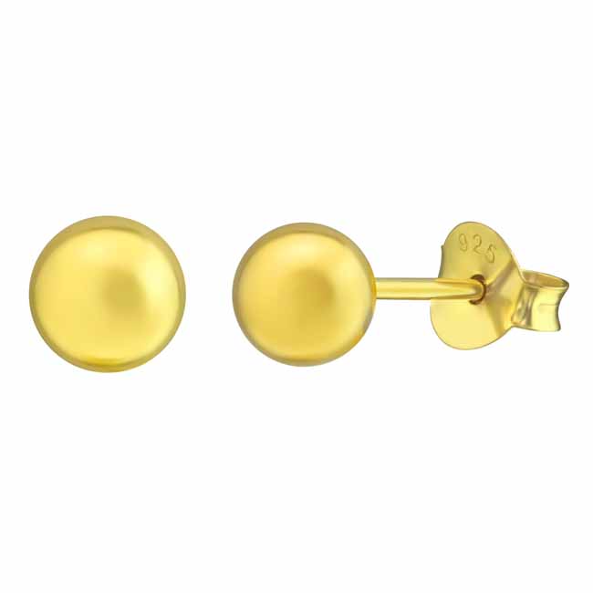 Hopeiset pallokorvakorut 5 mm kultadublee - Hopeakorut - HME298 - 1