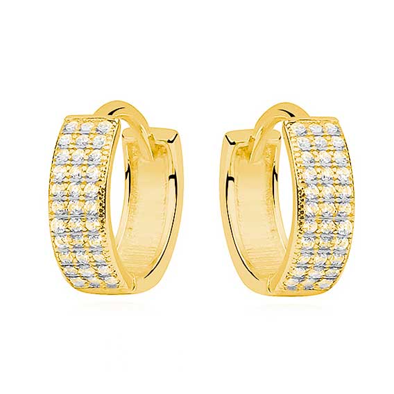 Kullatut hopeakorvarenkaat zirkoneilla - Hopeakorut - HME948 - 1