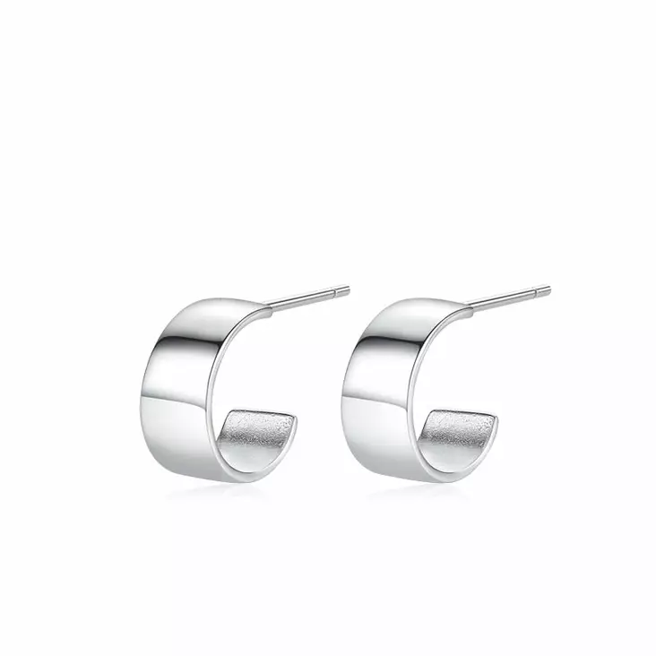 Hopeiset korvarenkaat 5 x 10 mm - Hopeakorut - HME1248 - 1