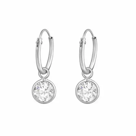 Hopeiset korvarenkaat ja zirkoniat - Hopeakorut - HME899 - 1