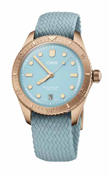 Oris Divers Sixty-Five Bronze Cotton Candy Blue 01 733 7771 3155-07 3 19 02BR - Oris naisten rannekellot - 7612611034829 - 1