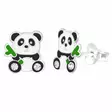 Hopeakorvakorut panda ja bambu - Hopeakorut - HME239 - 1