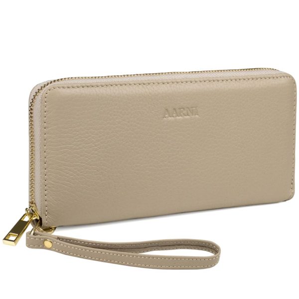 Aarni Clutch-lompakko hirvennahka taupe/kulta - Lompakot ja korttikotelot - 6430066270699 - 5