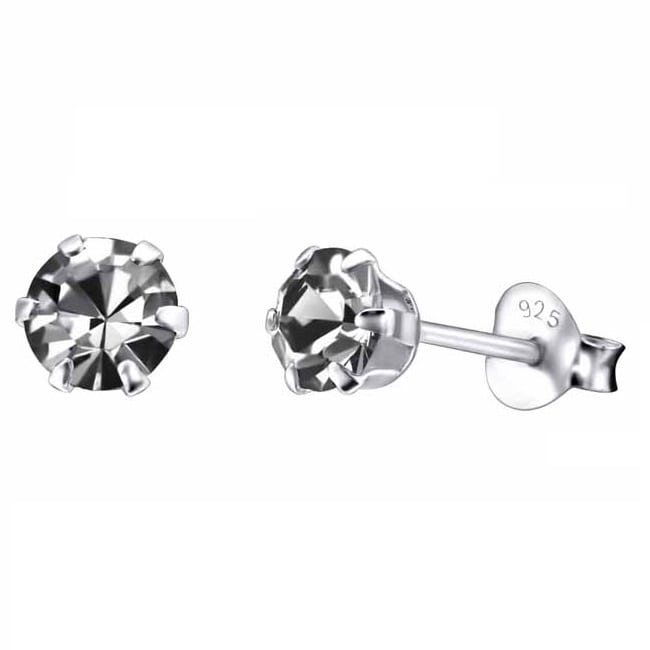 Hopeakorvakorut pyöreä zirkonia 5 mm - Hopeakorut - HME669 - 1
