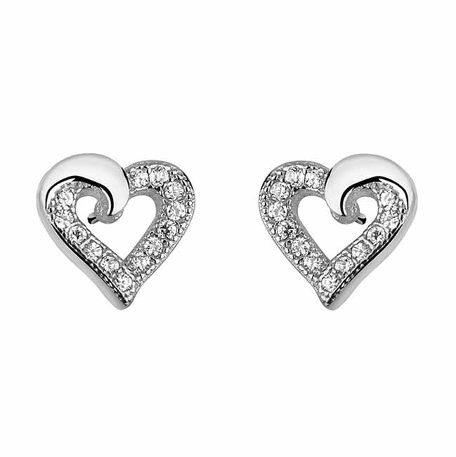 Hopeakorvakorut sydän zirkonit - Hopeakorut - HME379 - 1