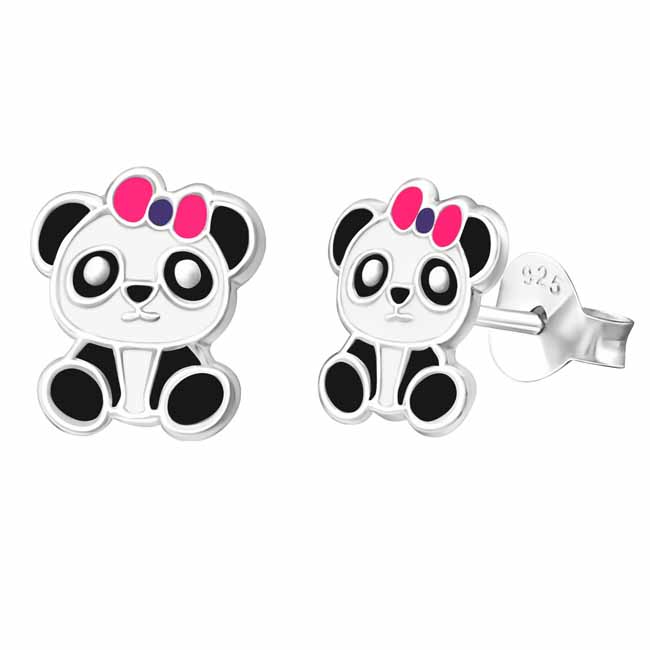 Hopeiset Panda korvakorut - Hopeakorut - HME139 - 1