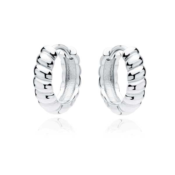 Hopeiset korvarenkaat kierrekuviolla - Hopeakorut - HME889 - 1