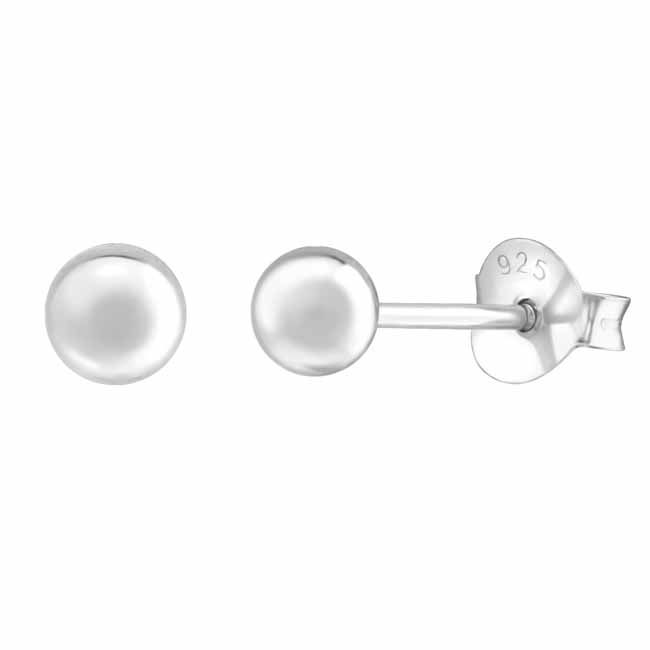 Hopeiset pallokorvakorut 4 mm - Hopeakorut - HME029 - 1