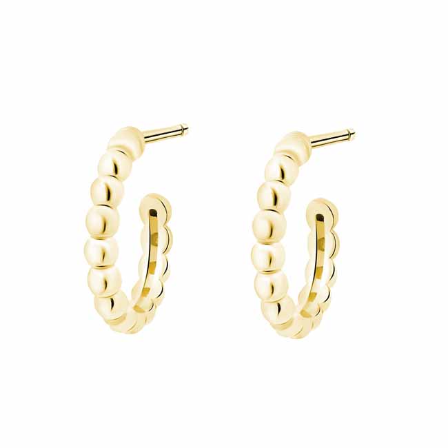 Kullatut hopeakorvarenkaat pallot - Hopeakorut - HME359 - 1