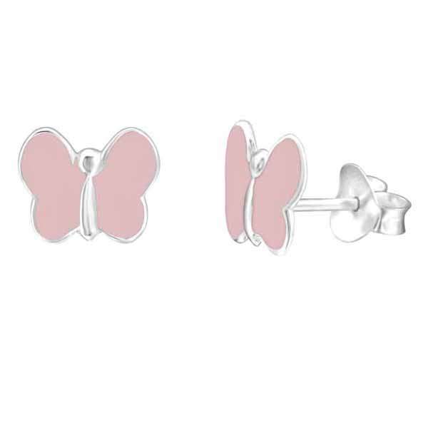 Pinkki perhonen hopeakorvakorut - Hopeakorut - HME009 - 1