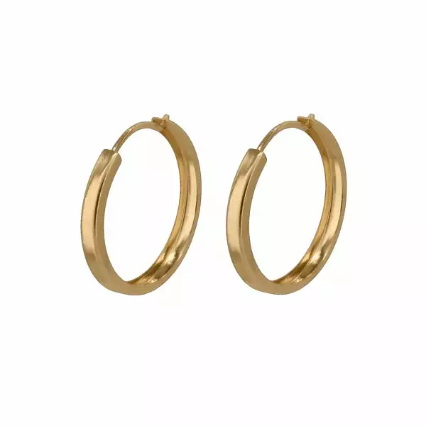 Kultaiset korvarenkaat flakka 2 x 15 mm - Kultakorut - HMAU-039 - 1