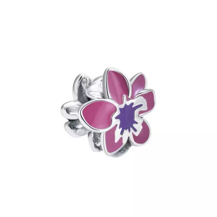 Charmiella hopeahela pinkki kukka - Hopeakorut - PA-019 - 1